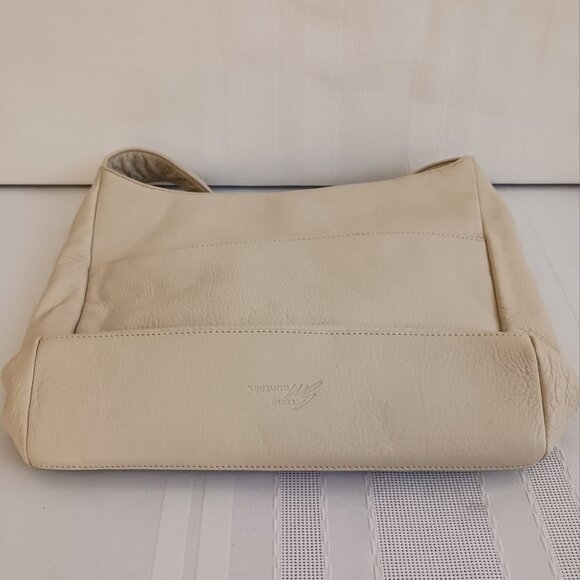 Stone Mountain Cream Colored Leather Shoulder Bag Purse - Picture 5 of 10